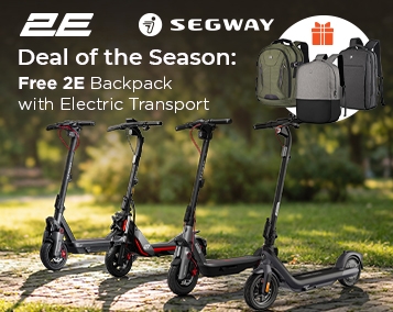 Кожен покупець електротранспорту отримує рюкзак як подарунок.