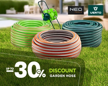Знижки до 30%! На садові шланги Verto та Neo Tools!