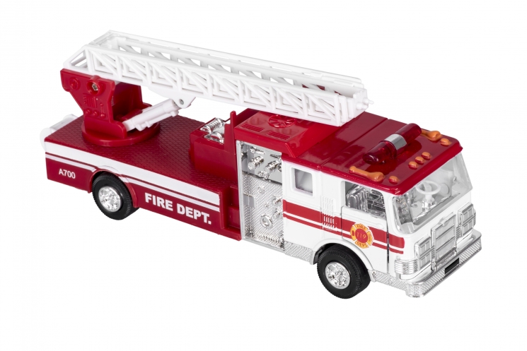 goki Машинка металлическая Пожарная машина с лестницей (белая)