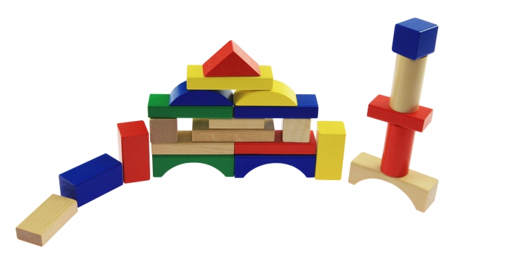 goki Конструктор деревянный Строительные блоки (цветные)