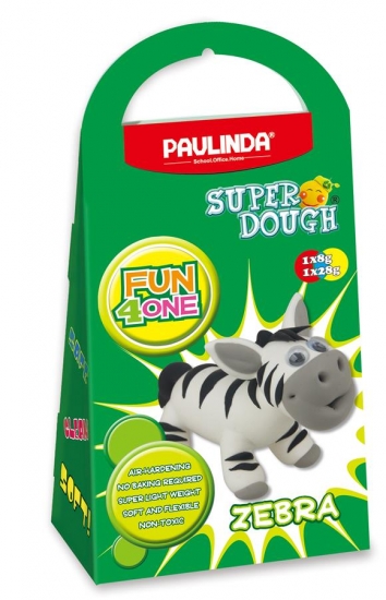 PAULINDA Масса для лепки Super Dough Fun4one Зебра (подвижные глаза)