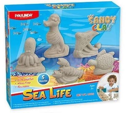 PAULINDA Песок для творчества Sandy clay Морская жизнь-животные 300г 5 ед.
