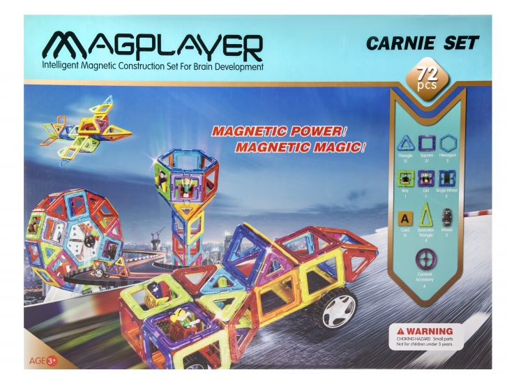 MagPlayer Конструктор магнитный 72 ед. (MPB-72)