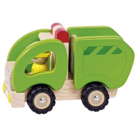 goki Машинка деревянная Мусоровоз (зеленый)
