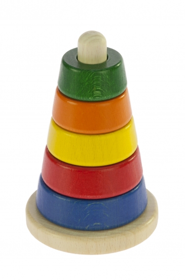 nic Пирамидка деревянная коническая разноцветная