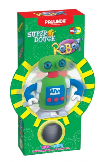 PAULINDA Масса для лепки Super Dough Robot заводной механизм (шагает) (зеленый)