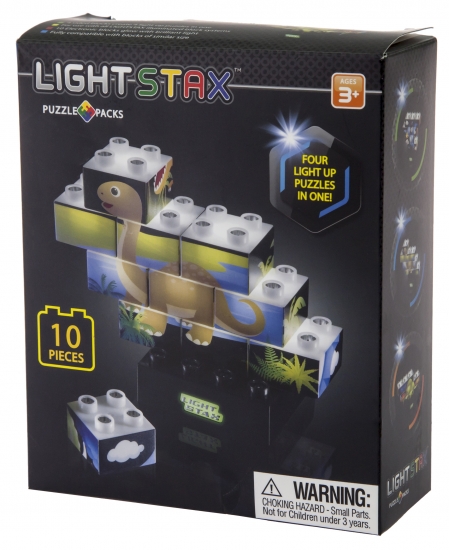 LIGHT STAX Конструктор Junior с LED подсветкой Puzzle Dinosaurer Edition LS-M03004