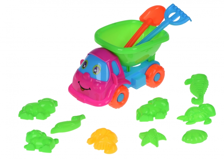 Same Toy Набор для игры с песком розовый/зеленый (11 ед.)