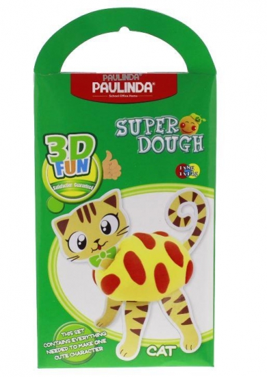 PAULINDA Масса для лепки Super Dough 3D FUN Кот