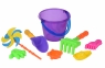 Same Toy Набор для игры с песком с Воздушной вертушкой (фиолетовое ведро) (8 шт.)
