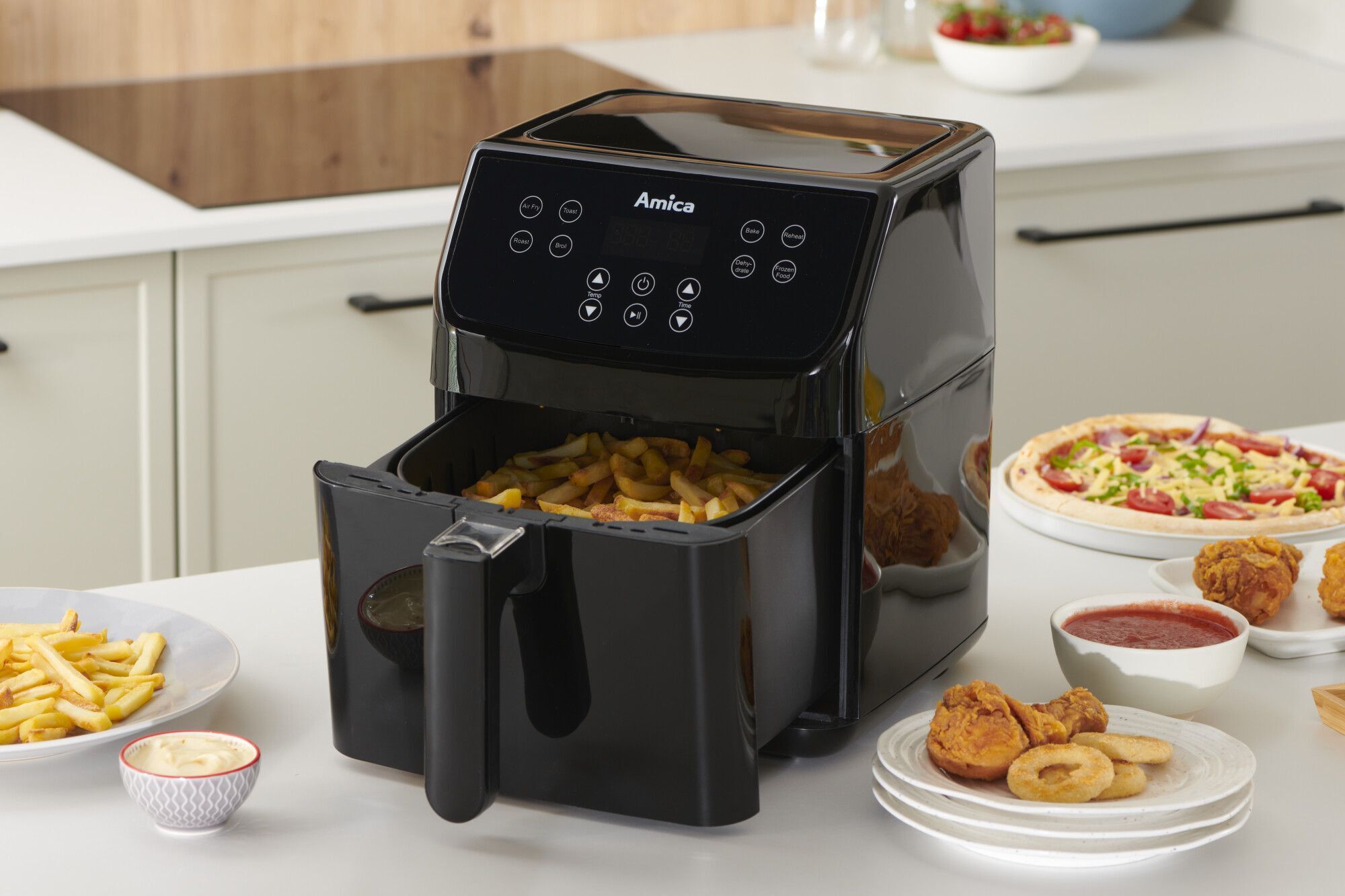 Мультипечь Amica 1850Вт, чаша-5.5л, сенсорное управл., 8 авто. программ, пластик, черный Фото №9