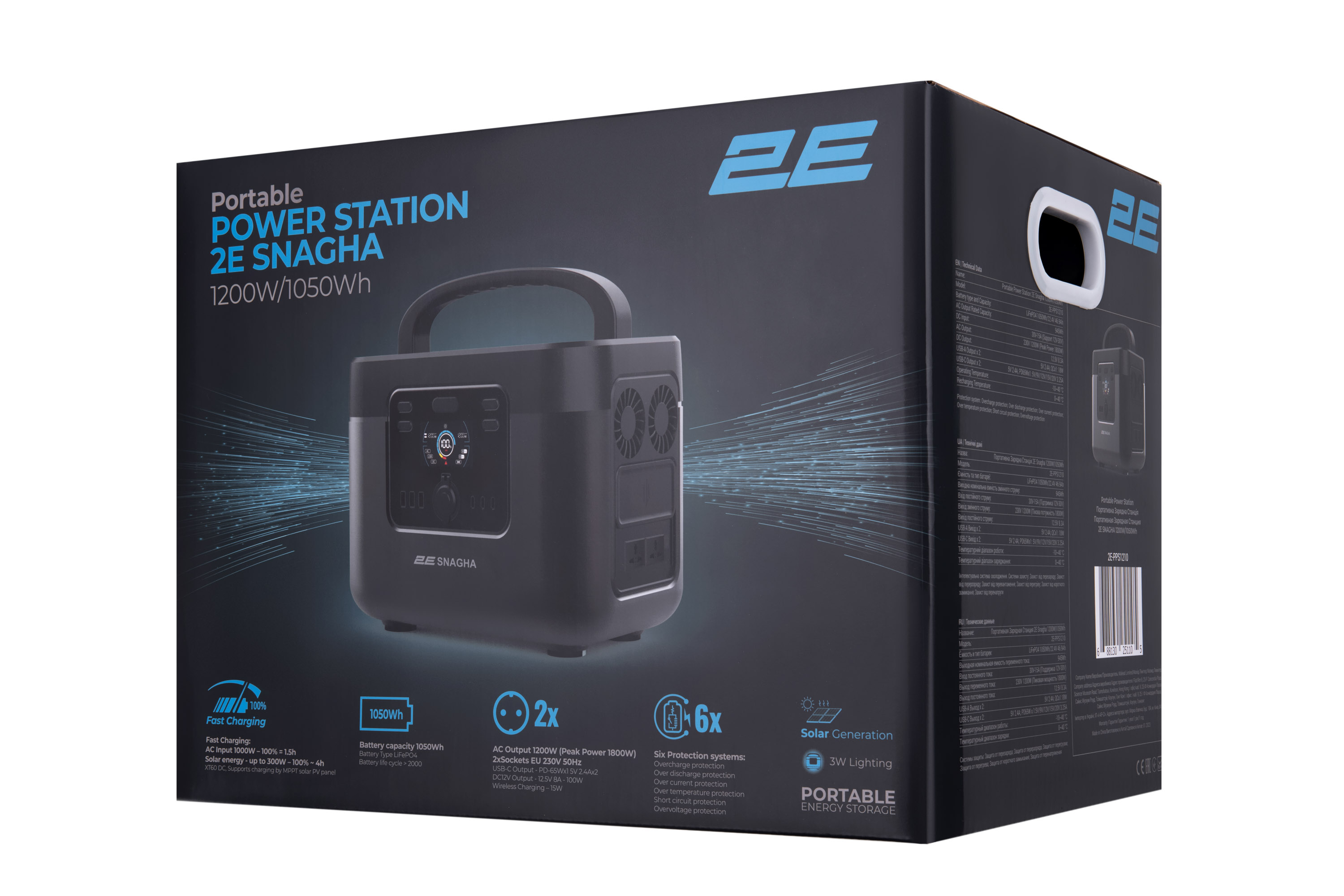 Портативная электростанция 2Е Snagha, 1200 Вт, 1050 Втч, быстрая зарядка Фото №16