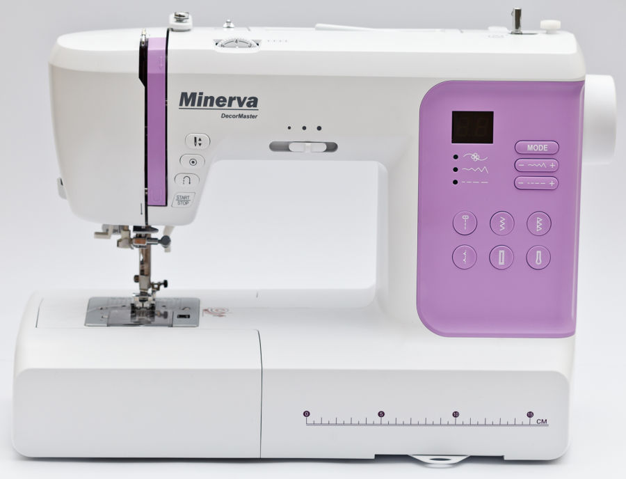 Швейная машина МINERVA DecorMaster , компьютер-ная, 70Вт, 80 шв.оп., петля автомат, белый +сиреневый Фото №5