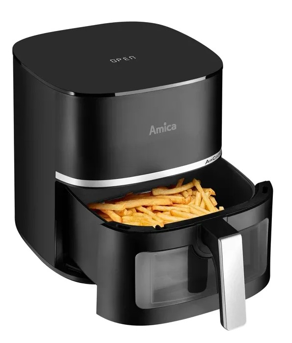 Мультипечь Amica 1600Вт, чаша-5.2л, сенсорное управл., 10 авто. программ, пластик, черный Фото №2