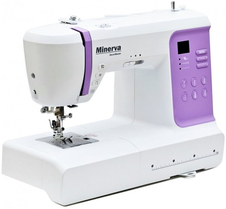 Швейная машина МINERVA DecorMaster , компьютер-ная, 70Вт, 80 шв.оп., петля автомат, белый +сиреневый Фото №2