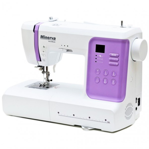 Швейная машина МINERVA DecorMaster , компьютер-ная, 70Вт, 80 шв.оп., петля автомат, белый +сиреневый Фото №3